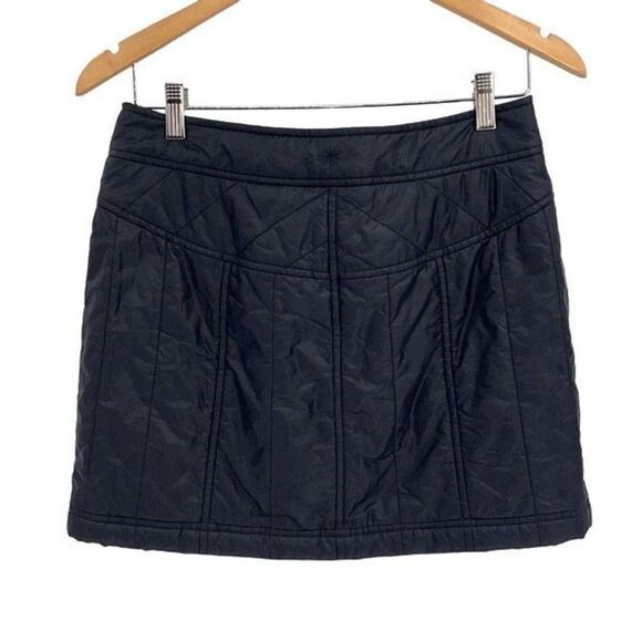 Athleta TOASTY BUNS Primaloft Black/Charcoal Gray Zipper Quilted Mini Skirt Sz 6 - Picture 3 of 8